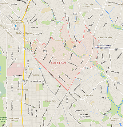 the service area covered by our plumbers in Takoma Park, Maryland